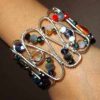 Επάργυρο μέταλλο πολύχρωμες χάντρες - silver plated metal colorful crystal beads