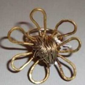 Δαχτυλίδι σφυρήλατο ορείχαλκος αρζαντό ανοιγώμενο 4 εκ