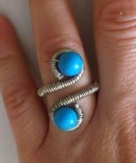 δαχτυλίδι χαολιτης μπλε αρζαντο δεσιμο