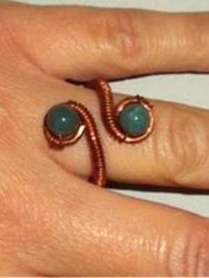 δαχτυλίδι χαλκός αχάτης - ring copper agate