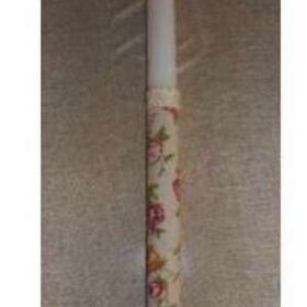 λαμπάδα χειροποίητη φλοράλ λινό δαντέλα