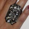 δαχτυλίδι αρζαντό σμάλτο ασημί μεταλλικά κομμάτια αρζαντό μαργαριτάρια