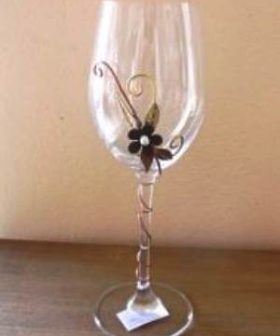 ποτήρι κρασιού μαργαρίτα μπρούτζος χαλκός μαργαριτάρια