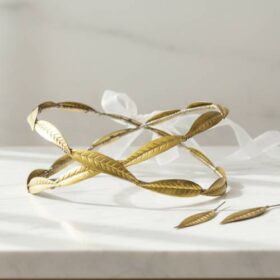 Στέφανα γάμου φύλλα ελιάς χρυσά wedding crown gold oil leafs