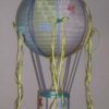 χειροποίητο παιδικό φωτιστικό αερόστατο οργάντζα σατέν και καρώ κορδέλες 35 Χ 70 εκ