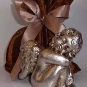 Αγγελάκι Χειροποίητο Διακοσμητικό Τεχνική παλαίωσης Φύλο ασήμι Πατίνα