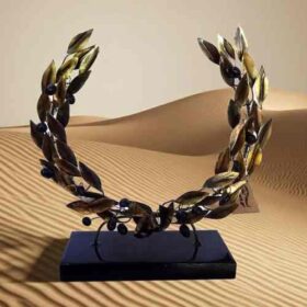 μπρούτζινο διακοσμητικό χώρου στεφάνι ελιάς μαύρη οξείδωση