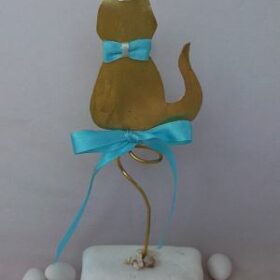 μπομπονιέρα γάτος παπιγιόν σε βάση