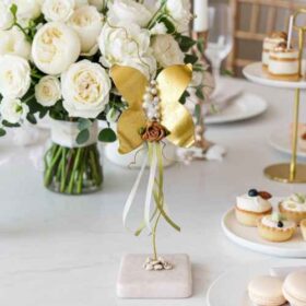 μπομπονιέρα πεταλούδα χάντρες