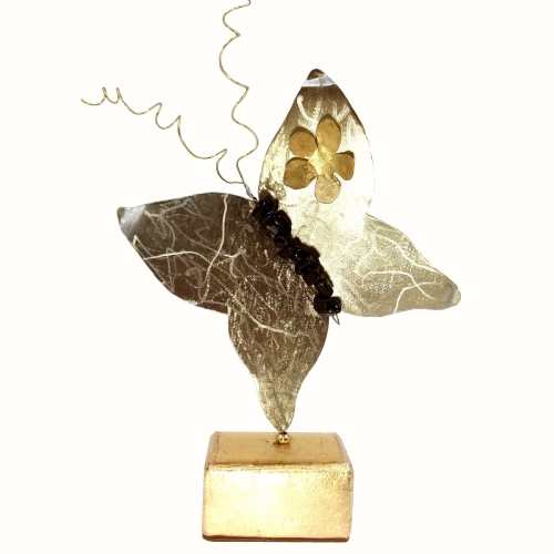 Διακοσμητική πεταλούδα από μέταλλο ασημί χρυσό