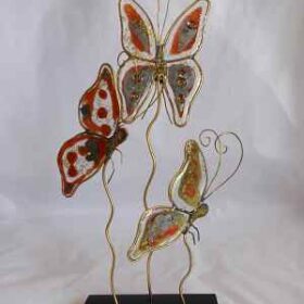 πεταλούδες σύνθεση σε βάση ρητίνης μεταλλικές μπρούτζινες τρισδιάστατες υγρό γυαλί σμάλτο handmade decorative resin butterflies