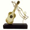 Μεταλλικό διακοσμητικό χώρου μουσικό όργανο κιθάρα ορειχάλκινο μέταλλο υγρό γυαλί γκλίτερ σμάλτο σφυρήλατο μέταλλο πεντάγραμμο νότες
