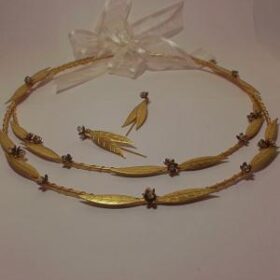 Χειροποίητα στέφανα γάμου vintage χρυσά χάλκινα λουλούδια handmade vintage crown gold brass flowers