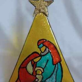 Χειροποίητο διακοσμητικό φάτνη κηροπήγιο vitro με χρώματα  σμάλτο υγρό γυαλί ηλεκτρονικό reso