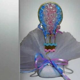 Μπομπονιέρες αερόστατο υγρό γυαλί bonboniera balloon
