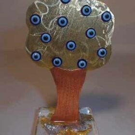 Δεντράκι γούρι ορειχάλκινο υγρό γυαλί Tree lucky charm brass resin
