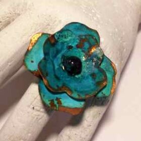 Δαχτυλίδι χάλκινο μπλε ring copper blue