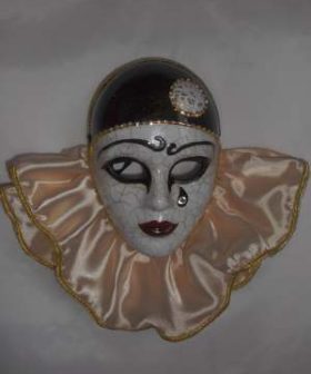 χειροποίητη διακοσμητική βενετσιάνικη μάσκα κολομπίνα handmade Venice mask Columpina