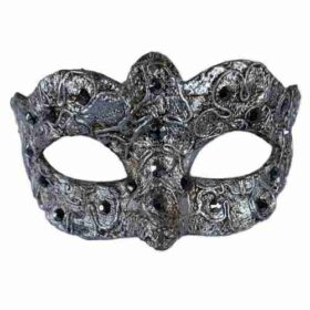 μάσκα γυναικεία αποκριάτικη μπαρόκ ασημί