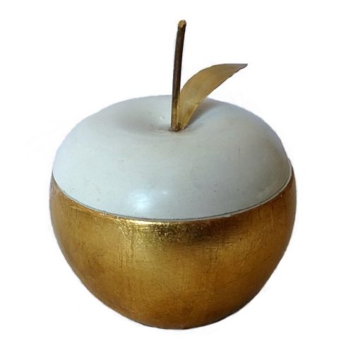 diakosmhtiko-xvroy-mhlo-me--aspro-xryso-mproytzino-kladi μήλο φοντνιέρα μεταλλικό κοτσάνι