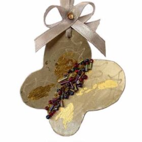 ασημί χρυσό χριστουγεννιάτικο πεταλούδα στολίδι δέντρου