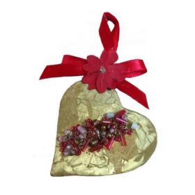 χρυσό χριστουγεννιάτικο καρδιά στολίδι δέντρου