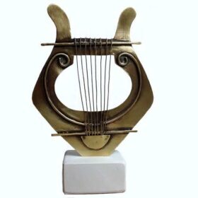 μπρούτζινο-χειροποίητο διακοσμητικό χώρου λύρα