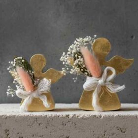 αγγελάκια διακοσμητικά χώρου άσπρο χρυσό αποξηραμένα