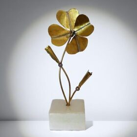 μεταλλικά διακοσμητικό γούρι τετράφυλλο τριφύλλι