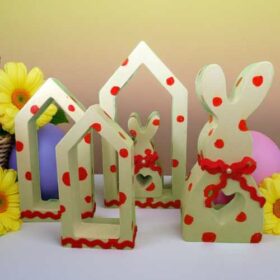 πασχαλινά διακοσμητικά χώρου άσπρο κόκκινο πουά