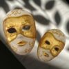Χειροποίητες μάσκες διακοσμητικές χρυσό λευκό ανάγλυφη
